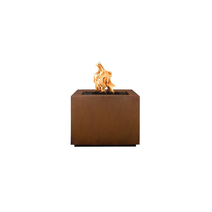 Top Fires Forma Square Corten Steel Gas Fire Pit - Match Lit