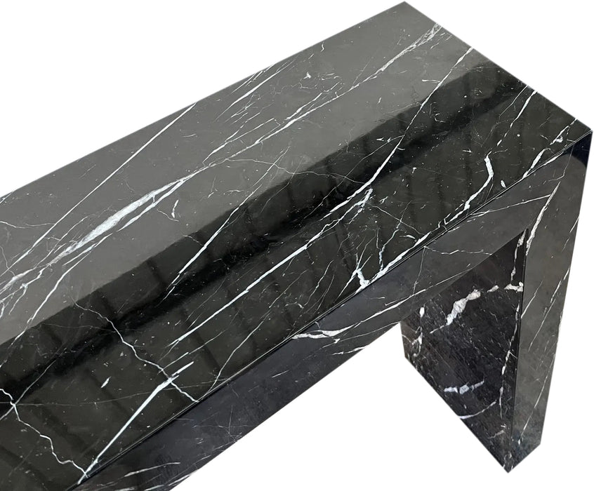 Toros Black Marble Rectangular Console Polished (W)12" (L)40" (H)30"