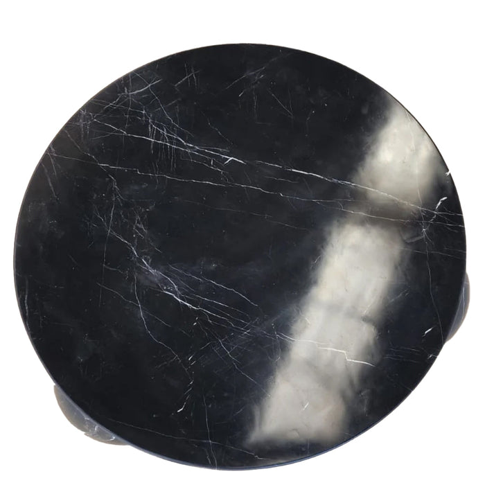 Toros Black Marble Round Designer Coffee Table with Sphere Legs