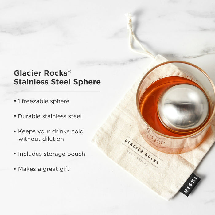 Glacier Rocks Large Stainless Steel Sphere