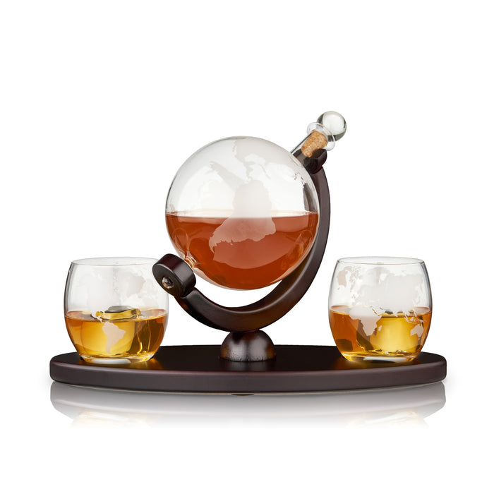 Globe Decanter and Whiskey Tumbler Set