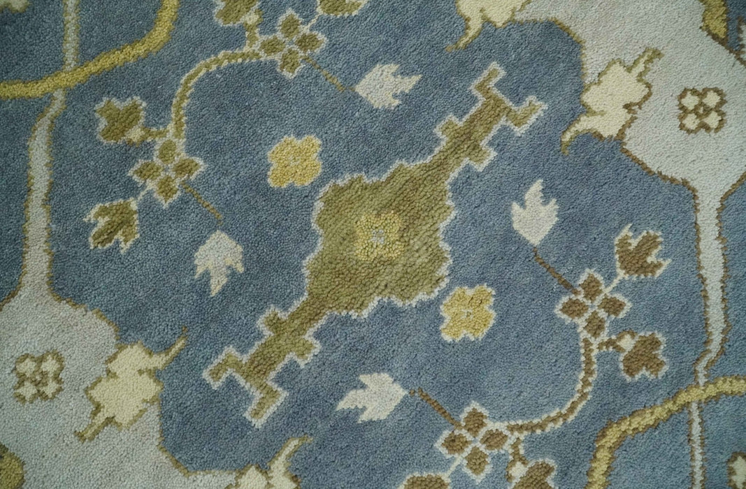 Traditional Hand Knotted 8x10 Oriental Oushak Silver, Ivory and Beige Wool Area Rug | TRDCP1168810