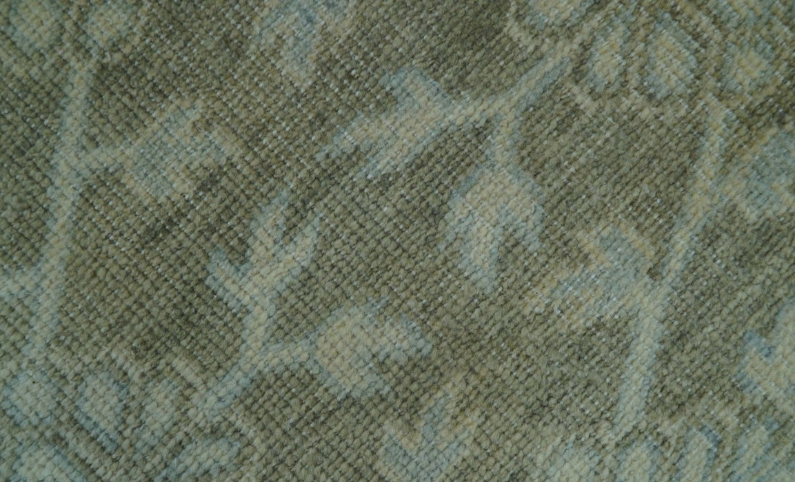 Traditional Oriental Design Brown, Blue And Beige Hand Knotted 6x8 Wool Area Rug