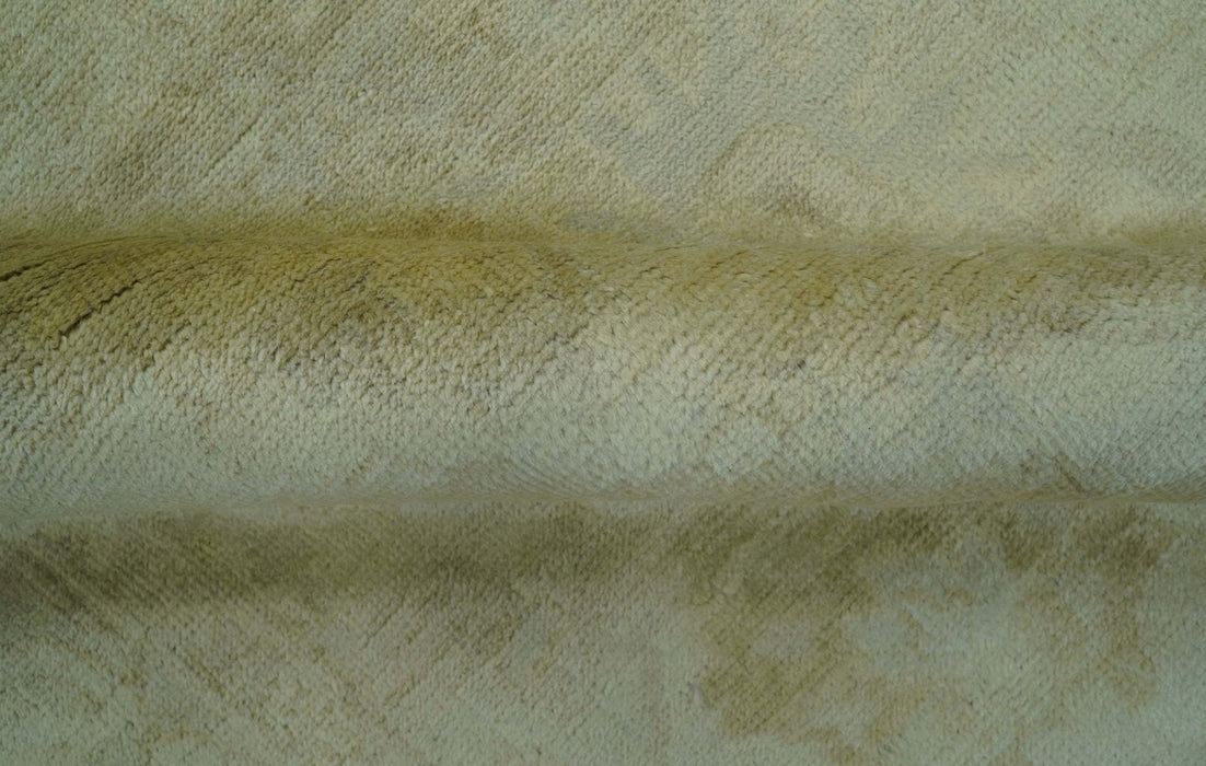Traditional Oushak Design Beige And Silver Hand Knotted 8x10 Wool Area Rug