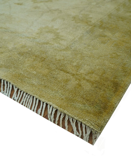 Traditional Oushak Design Brown And Beige Hand Knotted 4x6 Wool Area Rug