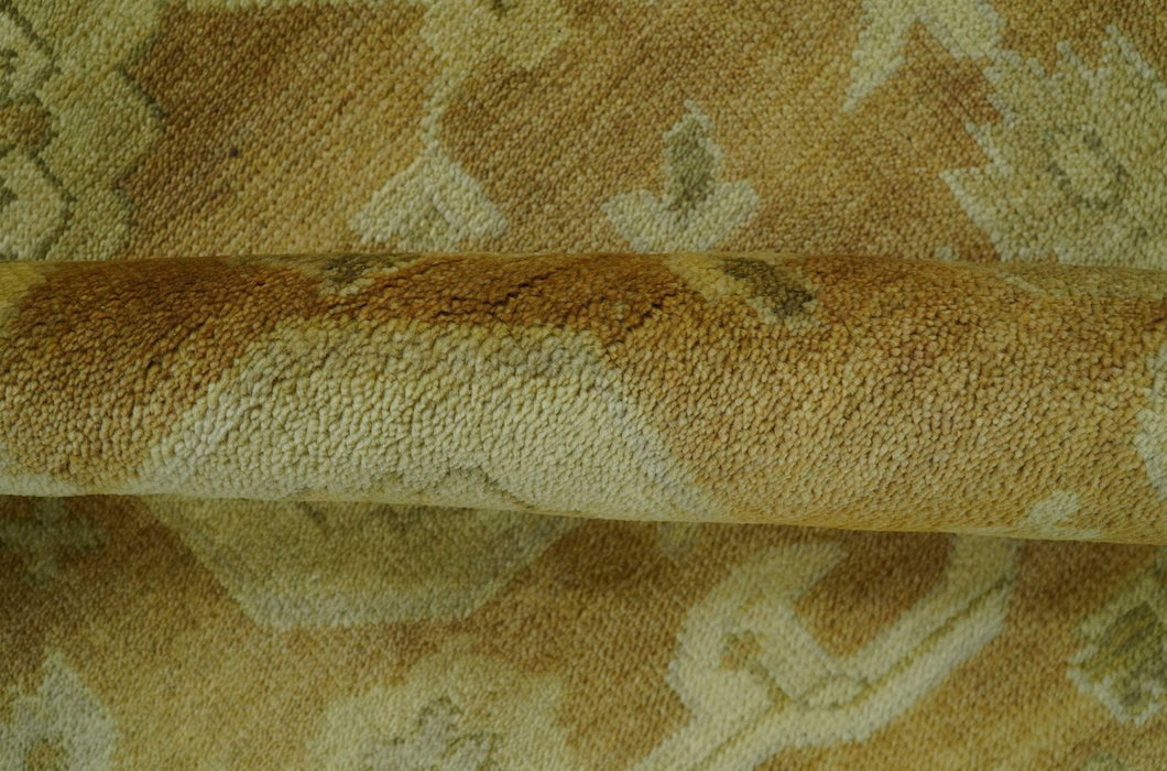 Traditional Oushak Design Rust And Beige Hand Knotted 8x10 Wool Area Rug