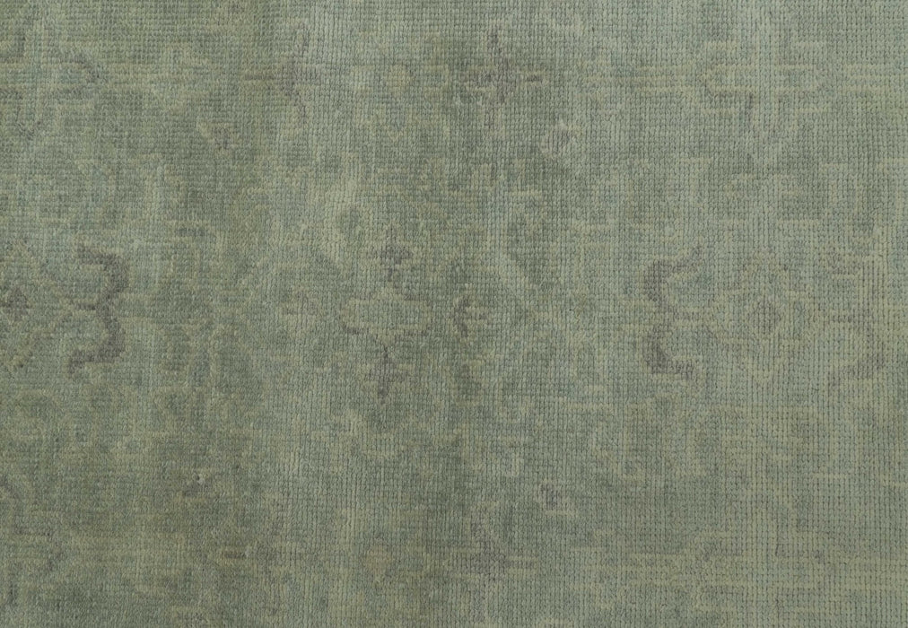 Traditional Turkish Fine Blue And Beige 9.7x12 Hand Knotted Wool Rug