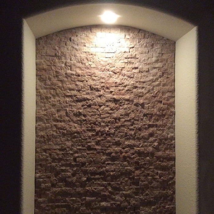 Travertine Noce Brown Split Face Mosaic Floor and Wall Tile - Livfloors Collection