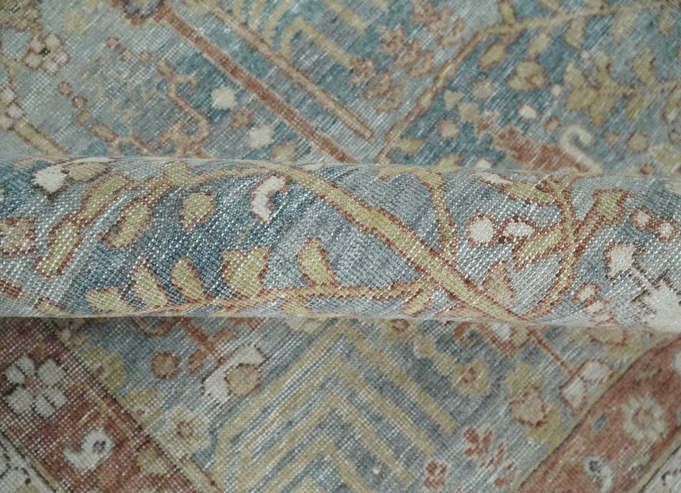 Tree of life Antique Distressed Finished Gray, Silver and Rust Low Pile Multi Size wool Area Rug