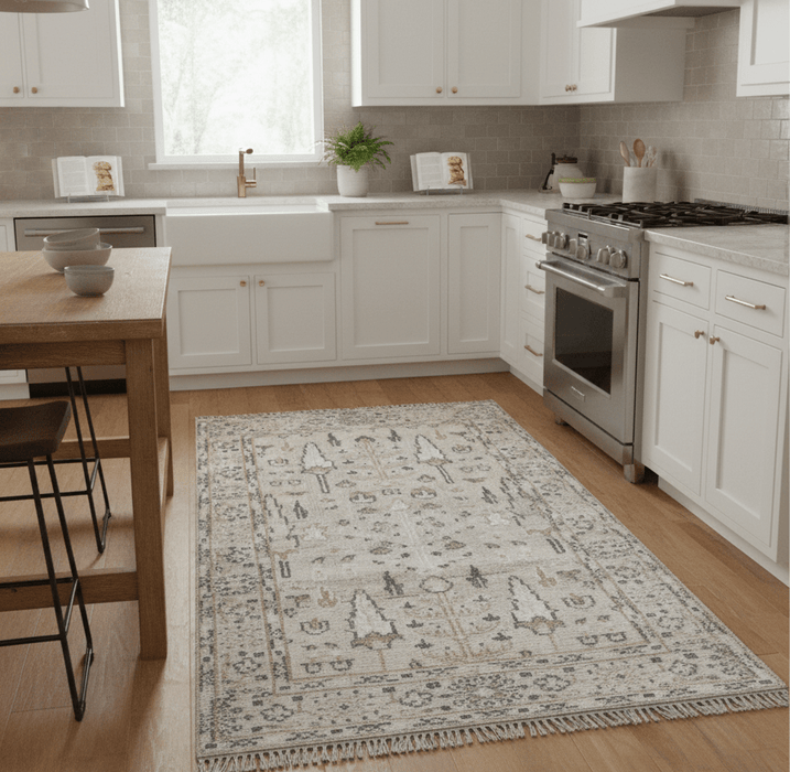 Tree of life Beige Traditional Style Hand knotted 4x6 Wool Area Rug