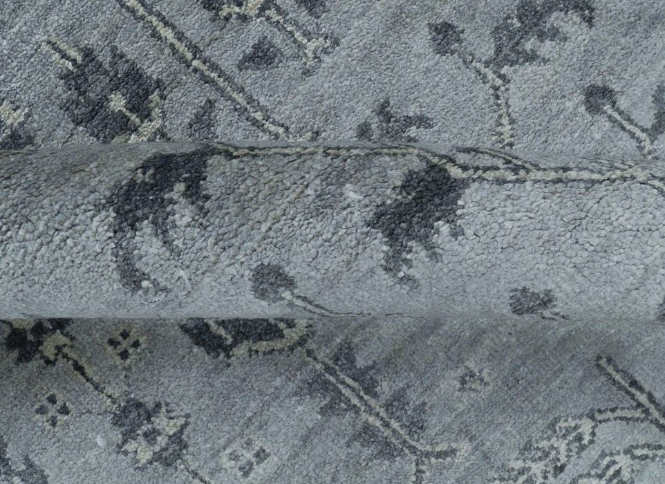 Tree of Life Silver And Gray 6x9 Hand Knotted Bamboo Silk Area Rug