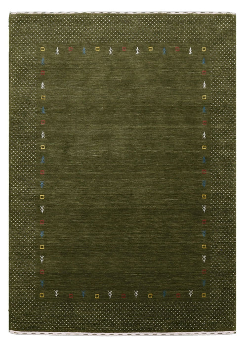Tribal Border Design Hand Loomed Wool Area Rug