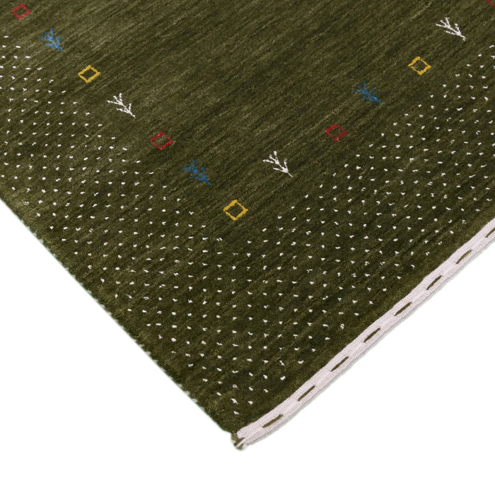 Tribal Border Design Hand Loomed Wool Area Rug