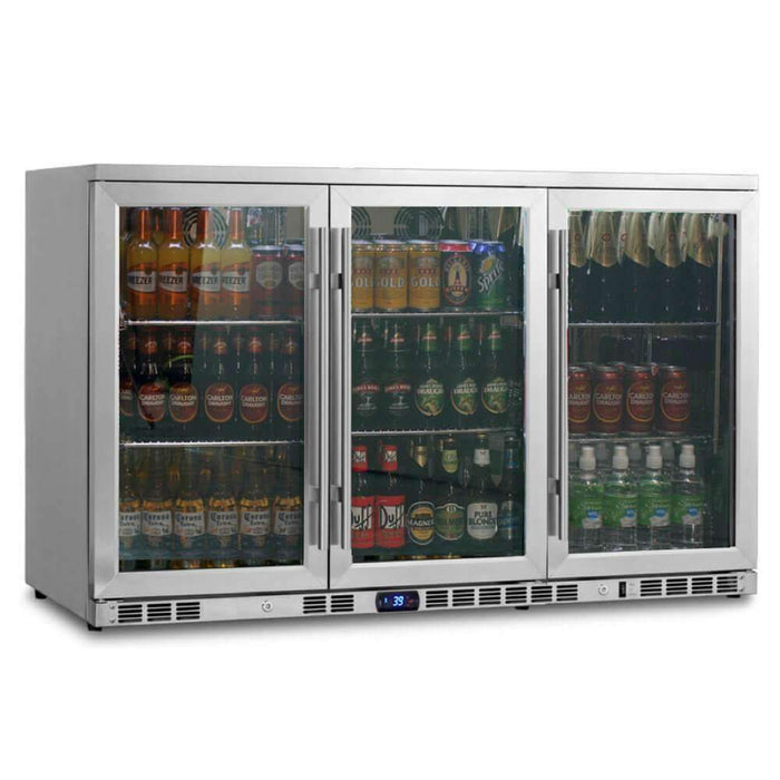 53 Inch Heating Glass 3 Door Large Beverage Refrigerator