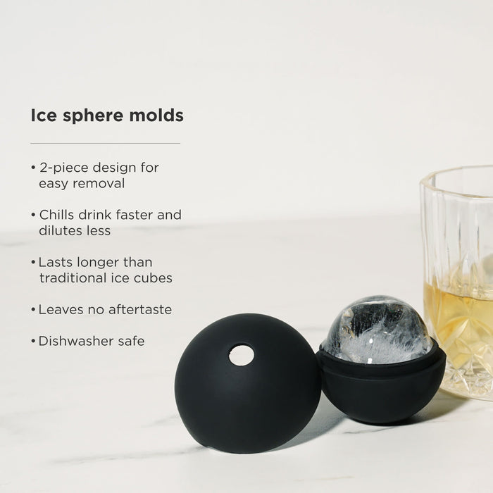 8-Piece Ice Sphere Mold and Crystal Rocks Glass Gift Set