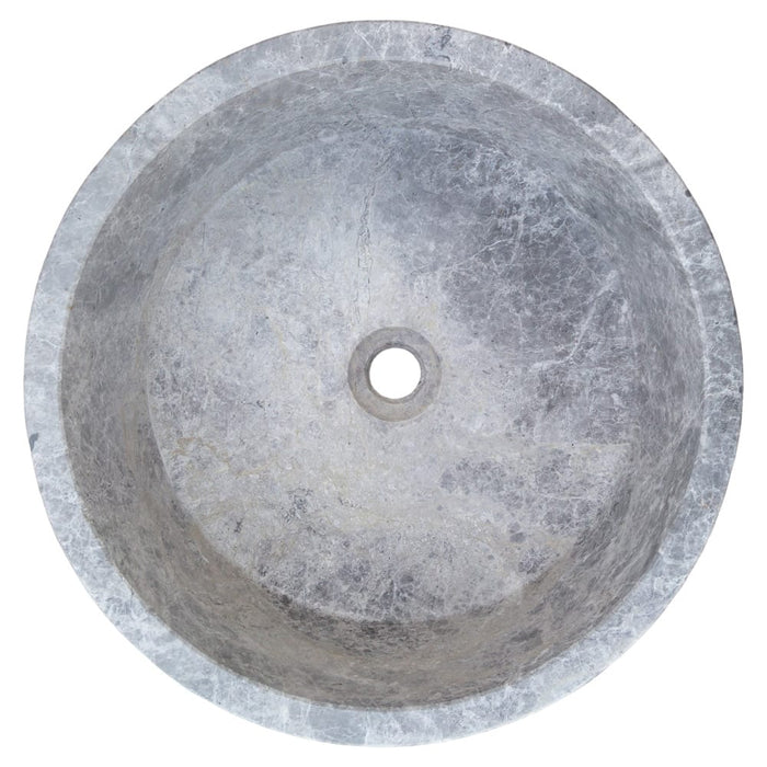 Natural Stone Tundra Grey Marble Above Vanity Bathroom Sink Polished (D)16.5" (H)6"