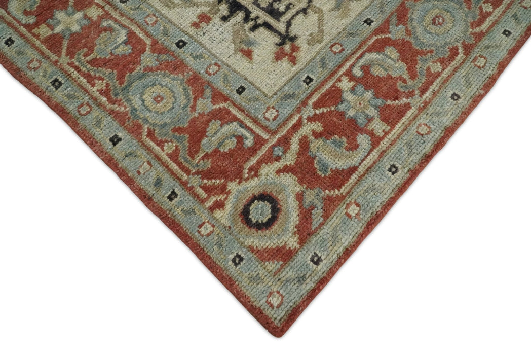 Traditional Heriz Brown, Beige and Charcoal Hand Knotted Multi Size wool Area Rug
