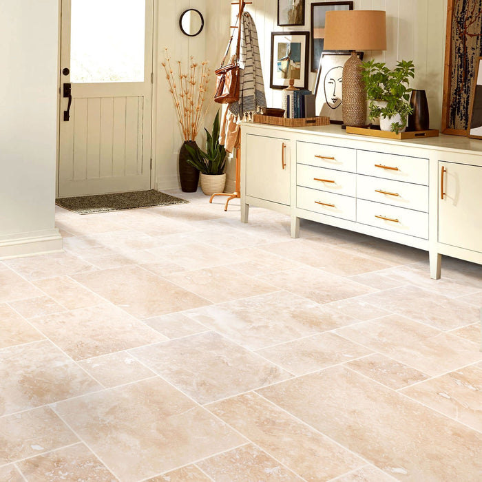 Tuscany Beige Travertine Tiles 4 sized Pattern Honed and Filled - Belair Collection
