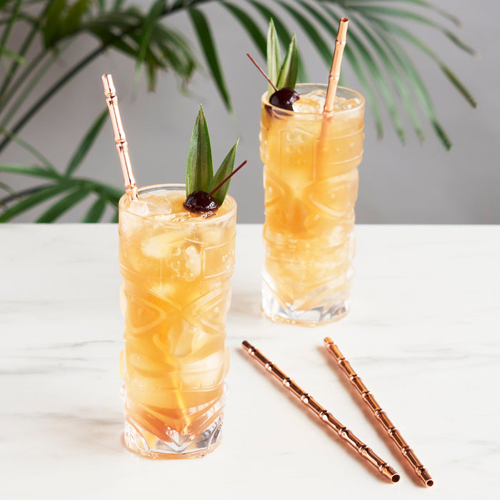 Pacific Bamboo Straws in Copper Set of 4