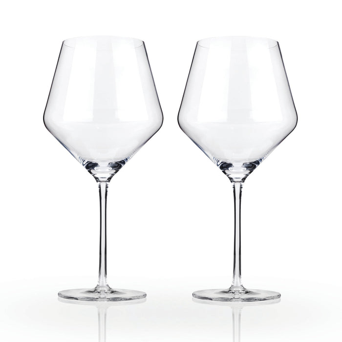 Raye Angled Crystal Burgundy Glasses Set of 2