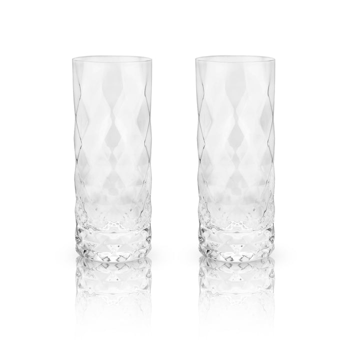 Gem Crystal Highball Glasses Set of 2