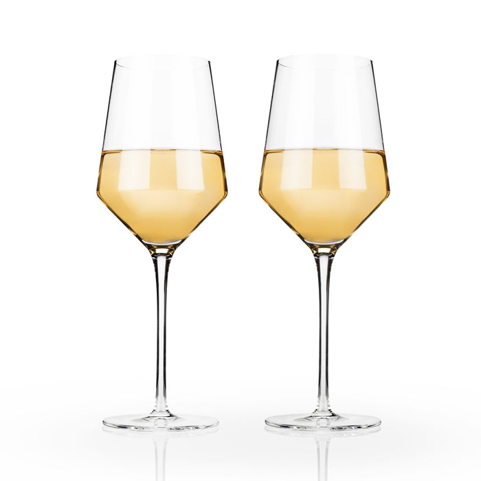 Raye Angled Crystal Chardonnay Glasses Set of 2