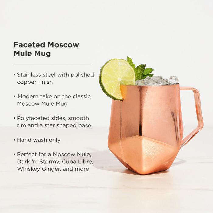 Seneca Faceted Copper Moscow Mule Mug