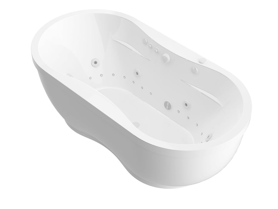 Atlantis Whirlpools Embrace 34 x 71 Oval Freestanding Air & Whirlpool Water Jetted Bathtub