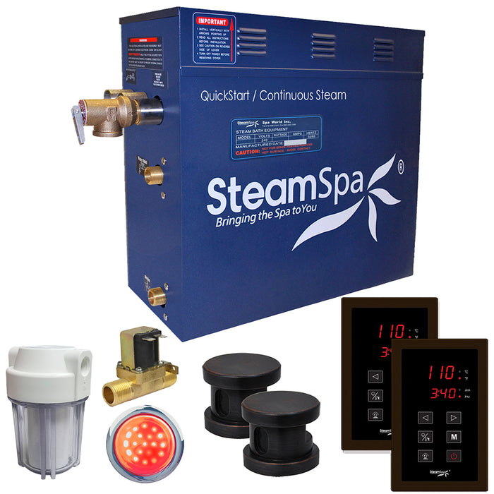 SteamSpa Royal 10.5 KW QuickStart Acu-Steam Bath Generator Package with Built-in Auto Drain in Oil Rubbed Bronze