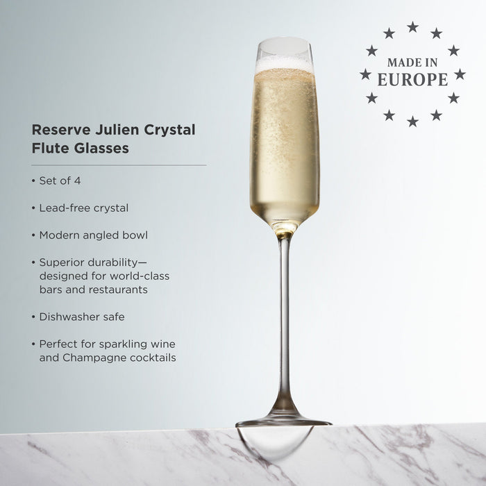 Reserve Julien Crystal Flute Glasses Set of 4