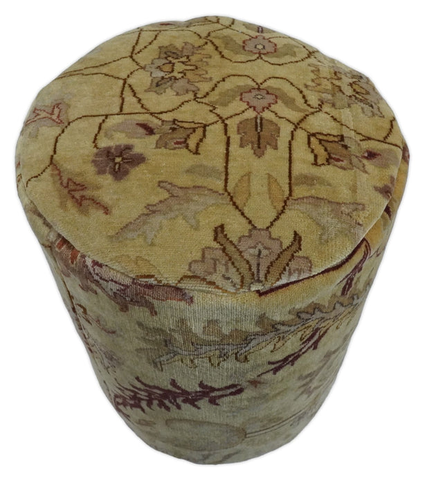 Vintage Persian Pouf, Footstool, Chair or Footrest made from fine woolen hand knotted Area Rug | TRD132