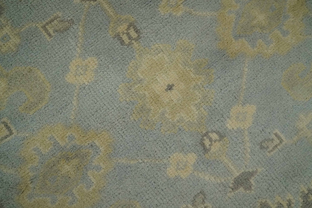 Vintage Style Hand Knotted Gray and Beige 6x9 Traditional Oriental Oushak wool rug