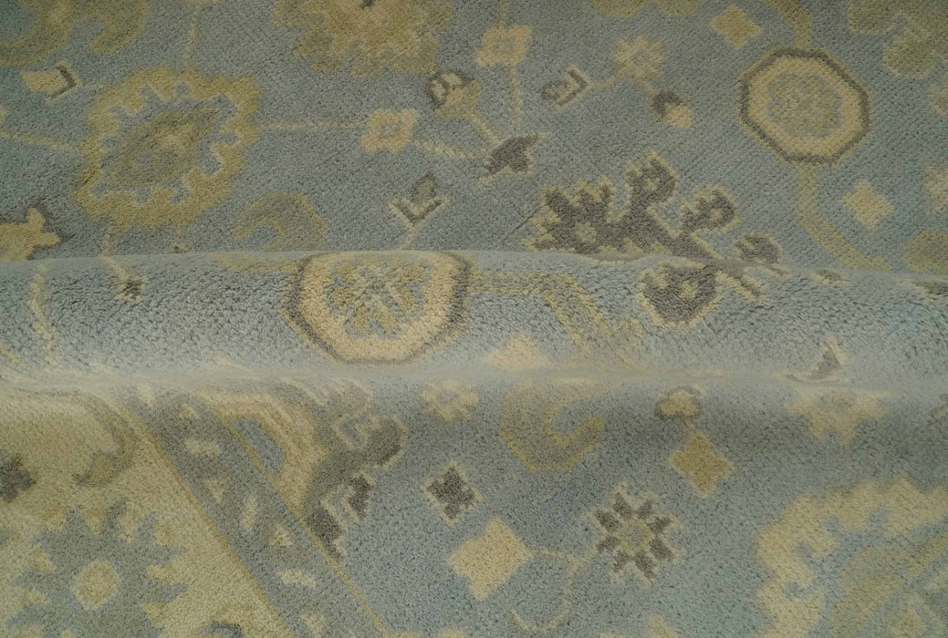 Vintage Style Hand Knotted Gray and Beige 6x9 Traditional Oriental Oushak wool rug