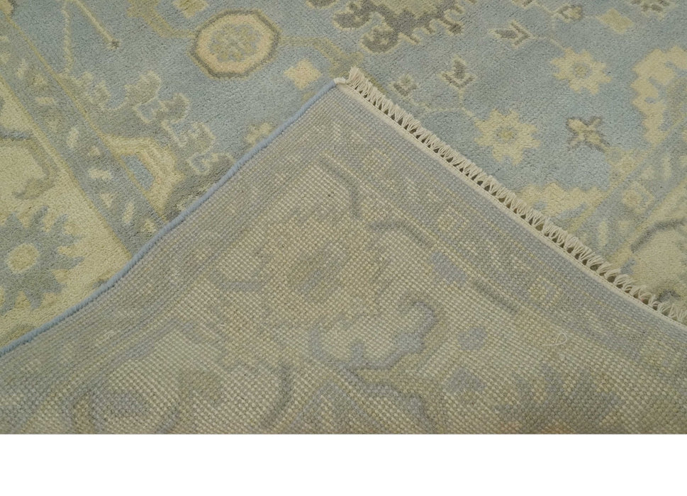 Vintage Style Hand Knotted Gray and Beige 6x9 Traditional Oriental Oushak wool rug