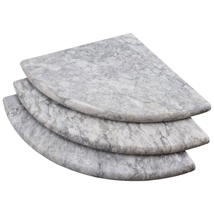 Vogue Gray Marble 9" Shower Corner Shelf Semi Polished - Belair Collection