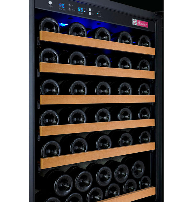 24" Wide FlexCount II Tru-Vino 56 Bottle Single Zone Black Left Hinge Wine Refrigerator