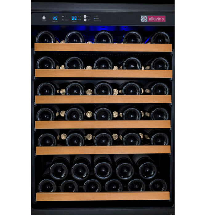 47" Wide FlexCount II Tru-Vino 112 Bottle Dual Zone Black Side-by-Side Wine Refrigerator