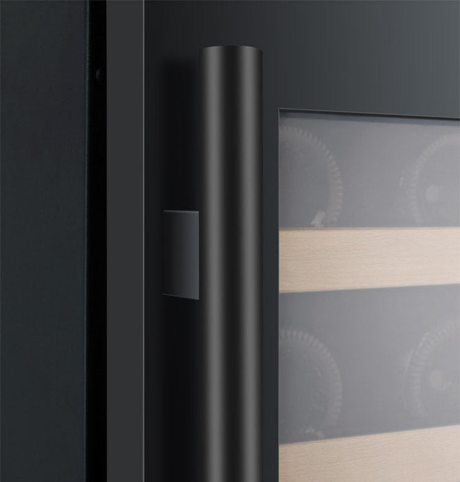 47" Wide FlexCount II Tru-Vino 112 Bottle Four Zone Black Side-by-Side Wine Refrigerator