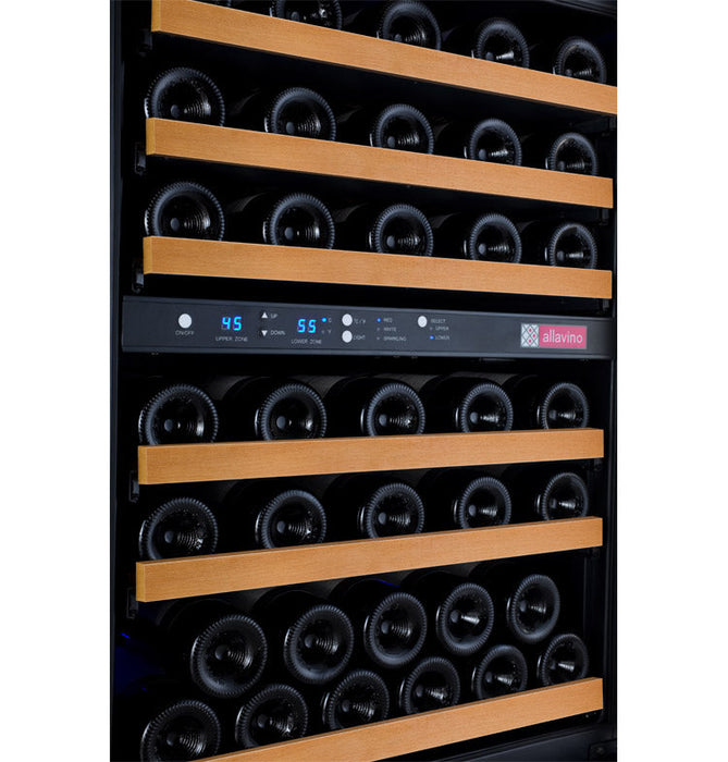 FlexCount Series 56 Bottle Dual Zone Built-in Wine Cooler Refrigerator with Black Door - Right Hinge