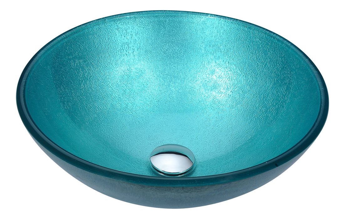 Posh Series Deco-Glass Vessel Sink in Coral Blue