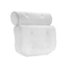 The Free Soft Bathtub Pillows For Whirlpool Spa Tubs is a white, ergonomically designed back pillow with button tufting and a cylindrical roll at the top, specifically crafted to provide lumbar support. The mesh-like fabric enhances its texture, while the plain white background accentuates the pillow's shape and details.