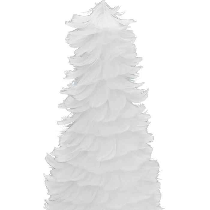 White Goose Feather Christmas Tree Cone