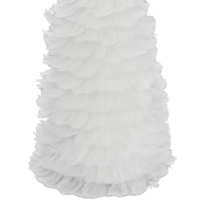 White Goose Feather Christmas Tree Cone