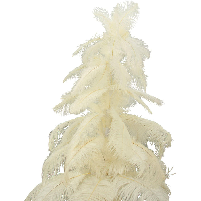 White Ostrich Feather Christmas Tree