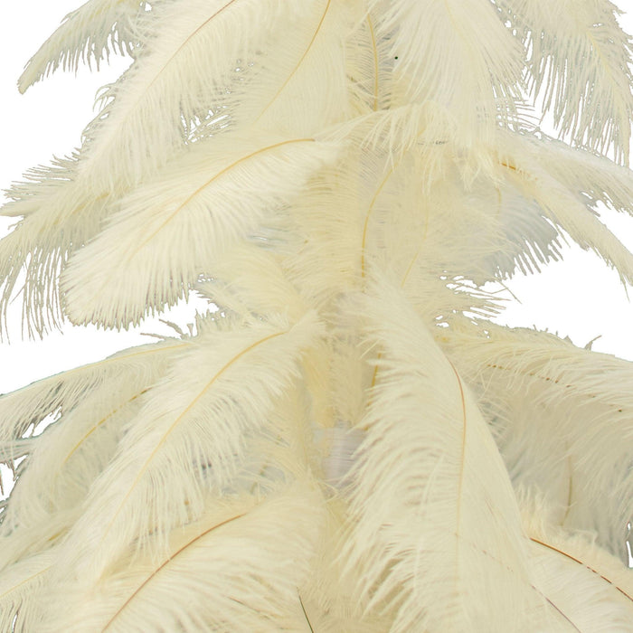 White Ostrich Feather Christmas Tree