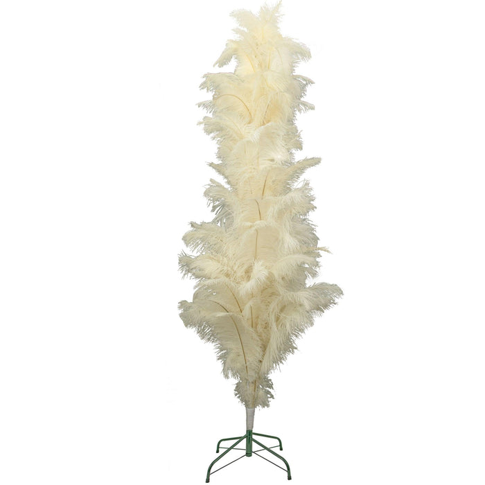 White Ostrich Feather Christmas Tree