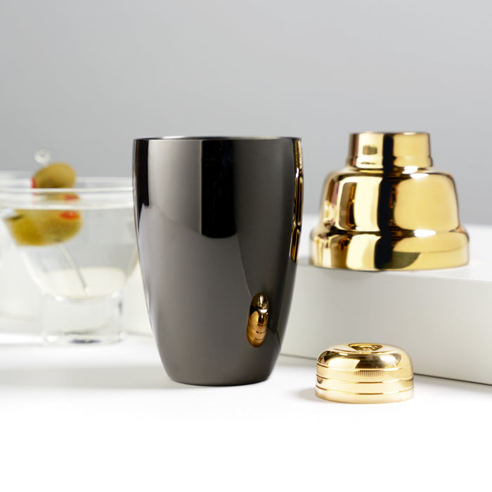 Heavyweight Cocktail Shaker in Black & Gold