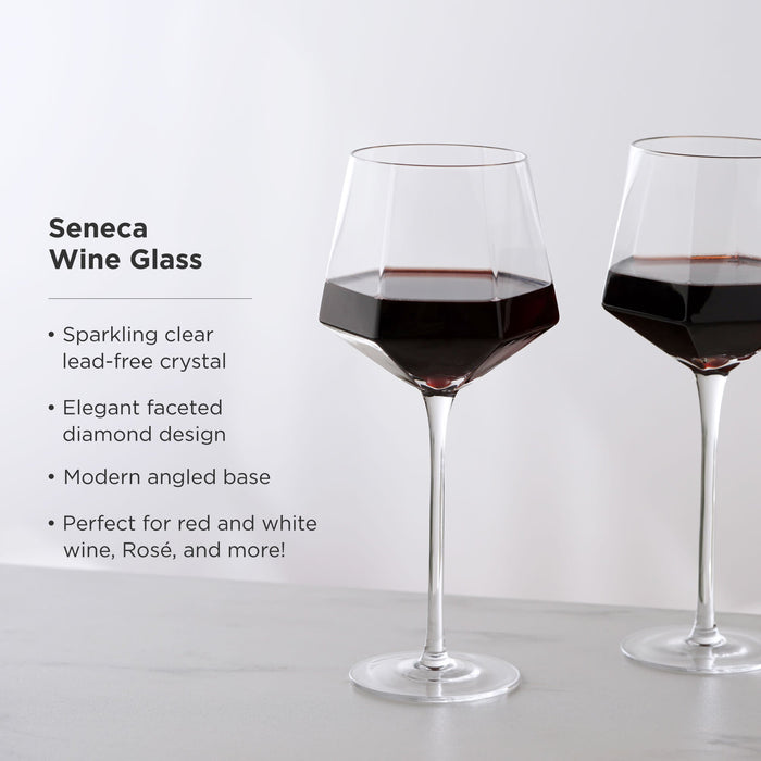 Seneca Diamond Crystal Wine Glasses Set of 2