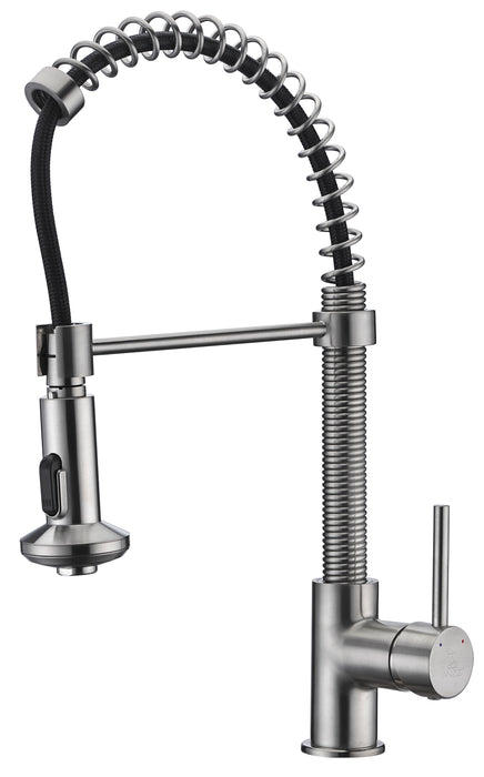 Step Single Handle Pull-Down Sprayer Kitchen Faucet in Brushed Nickel