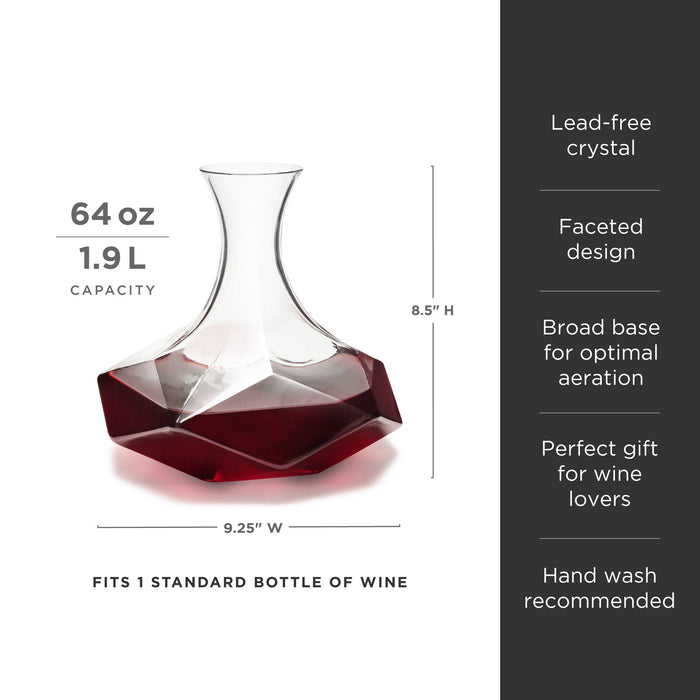 Seneca Faceted Crystal Wine Decanter